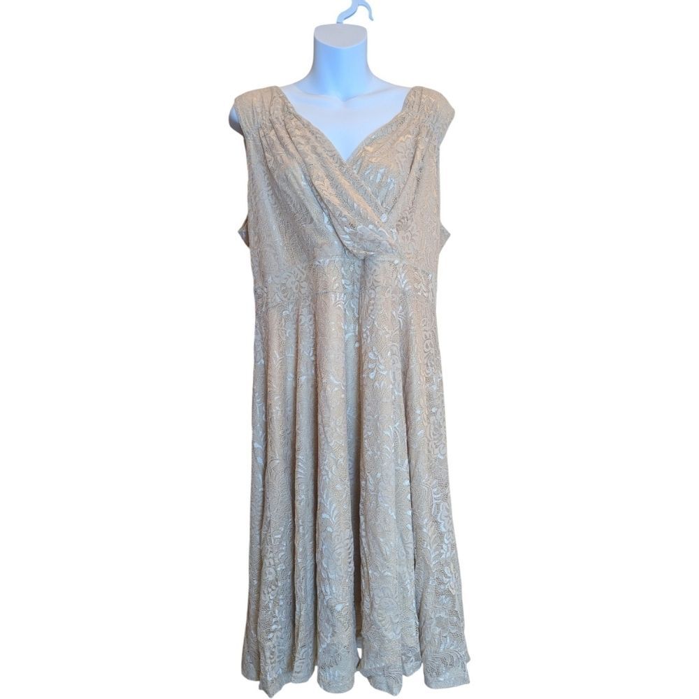 Grace Karin Cream Lace Midi Dress